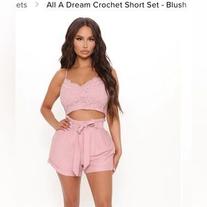 Fashion Nova - It Was All A Dream Crochet Short Set - Medium